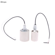 [Rhian] E14/E27 Ceramic Screw Lamp Holder LED Light Heat Resistant Adapter Home Use Round Socket For Bulb Base With Cable COD