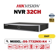 HIKVISION CCTV (World No. 1) NVR 32CH 8MP 4K Plug And Play Network Video Recorder DS-7732NXI-K4