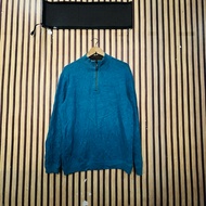 TOMMY BAHAMA 1/4 ZIP REVERSIBLE CLASSIC VINTAGE PULLOVER SWEATSHIRT SHIRT LONG SLEEVE BLUE 25x28
