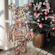 Bearbrick - Colorful Floral Ver.  碎花 Gear Sound High Quality 400% 28 cm  BE@RBRICK  Action Figures # Toys # Collections # Gift # Lzkail.sg