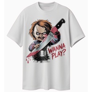 ADULT HORROR MOVIE CHUCKY WANNA PLAY PREMIUM TSHIRT 24S