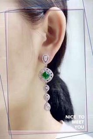 （詢價）3.98ct 18K gold Natural emerald diamond earring