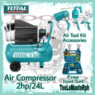 TOTAL Air Compressor 2HP/24L (TC120246P) and Total Air Tools 5Pcs Set (TATK053-3) w/ FREE TOOLSET