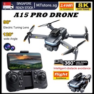A15PRO Folding Unmanned Aerial Vehicle Intelligent Obstacle Avoidance HD 8K Dual Camera RC Drone Air