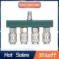 1 Piece Air Compressor Splitter  Air Hose Fittings with 4 Couplers &amp; 1/4Inch NPT Plug 1/4Inch NPT Air Fitting Coupler