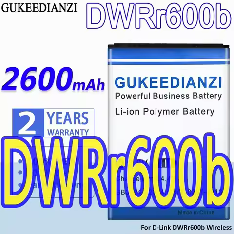High Capacity GUKEEDIANZI Battery 2600mAh For D-Link DWRr600b Wireless