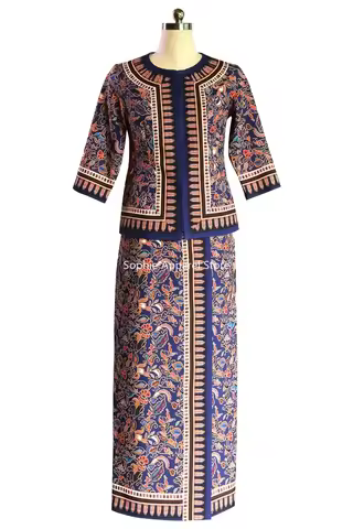 Southeast Asia Flight Attendant Uniform Singapore Malaysia Nyonya Kebayas Sarong Ethnic Stewardess U