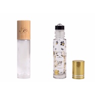 5ml 10ml Thick Glass Roll on Bottle with Cute Cat Printing Bamboo or Gold Cap / Empty Bottle /招财猫加厚精