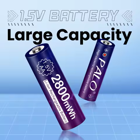 PALO 1.5V AA AAA Rechargeable Li-Ion Battery 3A 2A Lithium ion Batteies With 8-Slots LCD USB USB Cha