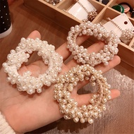 6 Colors Woman Elegant Pearl Hair Ties Beads Girls Scrunchies Rubber Bands Ponytail Holders Hair Acc