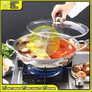 [BJG] HOT POT SHABU POT 2 SEASONS STEAMBOAT GLASS LID 30CM 30 CM SUKI steamboat pot