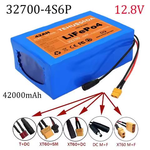 32700 Lifepo4 Battery 12.8V Battery Pack 42000mAh 4S6P Built-in Balanced BMS for Electric Boat and U