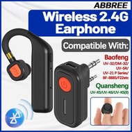 ABBREE BT-E2/E1 對講機無線耳機 2.4G 降噪耳機 2 針接口，適用於寶峰全盛雙向無線電