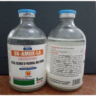 SK Amox LA 100 ml Injeksi (Amoxicillin 15%) obat injeksi ayam sapi kambing babi kucing anjing mirip 