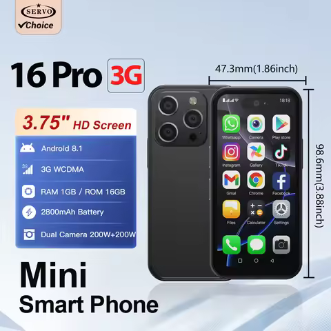 SERVO 16PRO Mini Smartphone 3G 3.75" Full Screen Dual SIM Dual Camera 1GB+16GB WiFi GPS Play Store A