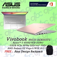Asus VivoBook 14 M413I AEK055TS | AEK056TS | AEK057TS  Laptop ( Ryzen 5 4500U, 4GB, 512GB SSD, ATI, W10, HS )