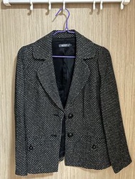 Wanko黑色格紋西裝外套及裙子套裝