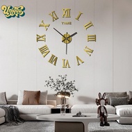 (Unique) 3D Luminous Wall Clo Frameless Acrylic DIY Digital Clo Wall Stiers Mute Clo For Living Room