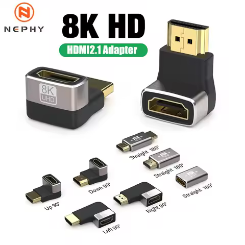 8K HDMI 2.1 Elbow Connector Cable Adapter 90 Degree Right Angle 4K 8 K Extender For TV PS4 PS5 Xbox 