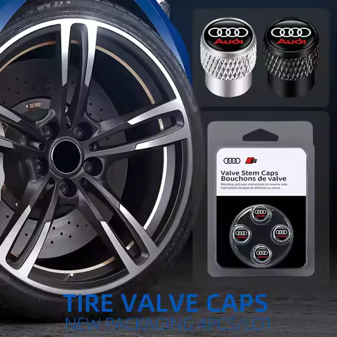 4Pcs 3D Aluminum Car Wheel Tire Air Valve Dust Caps For Audi Sline A1 A2 A3 A4 A4L A5 A6 A7 A8 A8L T