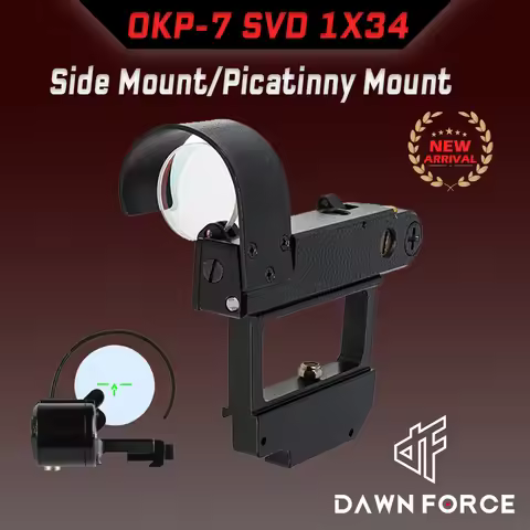 OKP-7 SVD 1x34 Rifle Red Dot Scope Green Illuminated Hunting Riflescope Arrow Reticle Picatinny Rail