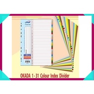 OKADA PAPER INDEX DIVIDER -(1 TO 31)/PAPER INDEX/INDEX DIVIDER