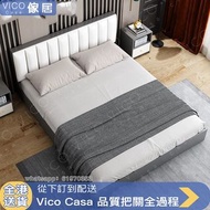 北歐風軟包床 bed（包送貨）實木床 軟包床頭 Soft bed 單人床 double bed 雙人床 solid wood bed 床褥 實木床架 床 single bed 榻榻米床架 矮床架 Vi