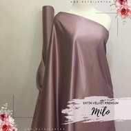 Kain Satin Velvet Premium Warna Milo Bahan Seragaman Bahan Furing Bisa Untuk Bckground Backdrop Foto