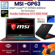 Gaming Laptop MSI Stealth GS65 / GP63 / CR70 | Intel Core i7 | 9th Gen | NVIDIA GeForce GTX 6GB GDDR