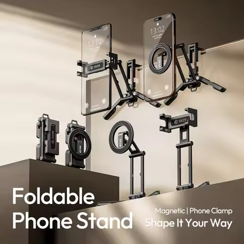 Ulanzi SK29 Foldable Phone Stand Magnetic / Phone Clamp Selfie Stick Desktop Stand Tripod 360° Rotat