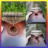 17-key kalimba with resonant wooden box with kute pattern, thumb piano, attractive kalimba accessori