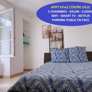 โรงแรม Apt 67m2 hyper centre: 2 chambres, cuisine TV wifi - ฟอนทีเนย์-เลอ-คอมต์