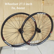 wheelset sepeda MTB 27.5 inch ta boost jangkrik bearing model hub cassette velg set jadi depan belakang sepeda