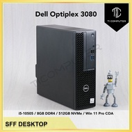 Dell Optiplex 3080 SFF Intel i5-10505 8GB RAM 512GB NVMe SSD Win 11 Pro Refurbished Desktop PC