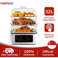 6 in 1 Electric Food Steamer 3 Tier Large Capacity Steamboat Hot Pot Multi Cooker Rice Cooker 32L