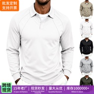 2026 Loose Heavy Simple Lapel Design Long Sleeve POLO Shirt260723EE