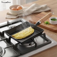 [Prasku] Cast Iron Japanese Omelette Pan Pan Uncoated Japanese Omelette Pan Pan PFOA Square Cast Iro