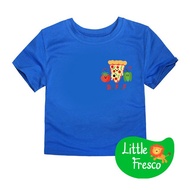 LittleFresco - BFF Pizza Kids T-Shirt biru