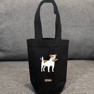 傑克羅素梗犬-全身--台灣製棉麻布-文創-環保-飲料提袋-蒼蠅星球