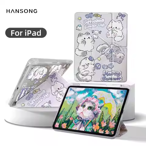 3+Y Fold Case for ipad Air 7th Gen Case for ipad A16 11/10th 10.2 "10.5" Air5/4 Pro 12.9 11 13 M3 M2