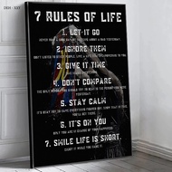 Famous footballer poster 7 rules of life motivation qoutes canvas painting 0706 inspirational 0814
