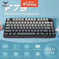 Aula F75 Tri Mode 75 Percent Hot Swappable Rgb Gaming Keyboard 4000Mah