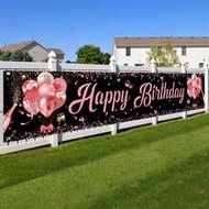 16 18 21 30 40 50 60 70 80 90 Birthday Banners - Metallic Rose Gold Shiny 16th To 90th Birthday Numb