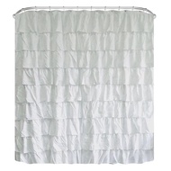 Waterproof Edge Shower Curtain Ruffle Bathroom Curtain Decoration