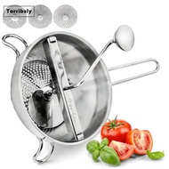 [Torribaly]Ideal for Tomato Sauce Stainless Steel Food Mill Ergonomic Rotary Hand Crank-Vegetable an