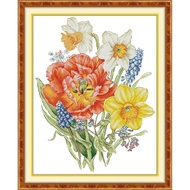 Joy Sunday Stamped Cross Stitch Ktis DMC Threads Chinese Cross Stitch Set DIY Needlework Embroidery Kit-Bouquets