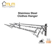 MLM【3 BAR/ 4 BAR】1.8M Stainless Steel Wall-Mounted Retractable Cloth Hanger / Indoor Outdoor Hanger