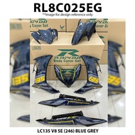 Cover Set YAMAHA LC135 V8 Rapido SE (246) White BlueGrey Solid Cyan Accessories Motor LCV8 Coverset 