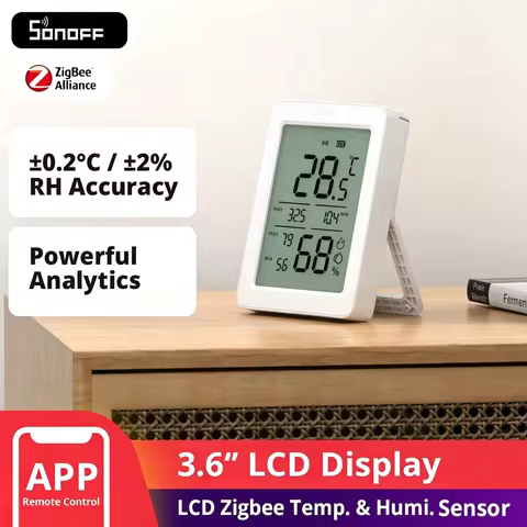 SONOFF SNZB-02DR2 SNZB 02DR2 AirGuard TH Zigbee Temperature Humidity Sensor App Monitoring Work with
