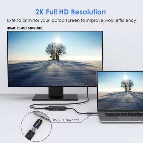 WAVLINK USB 3.0/USB C to HDMI Video Graphic Adapter Multiple Monitors External Video Card Display Co